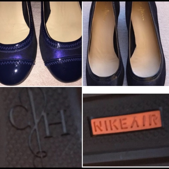 Cole Haan & Nike Air Collaboration, MILLY Wedge Heels, Size 6, Blue, Leather EUC - Picture 7 of 8